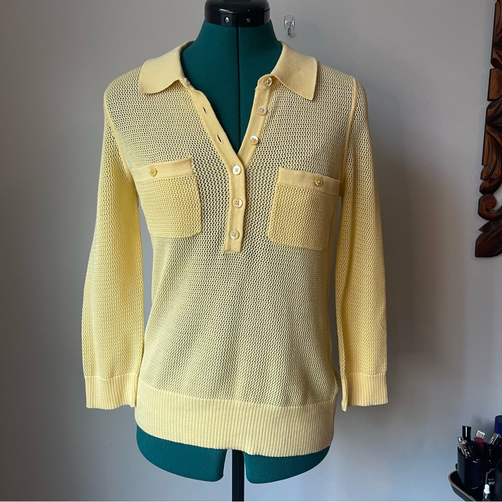 Belford Mesh Butter Yellow Polo S